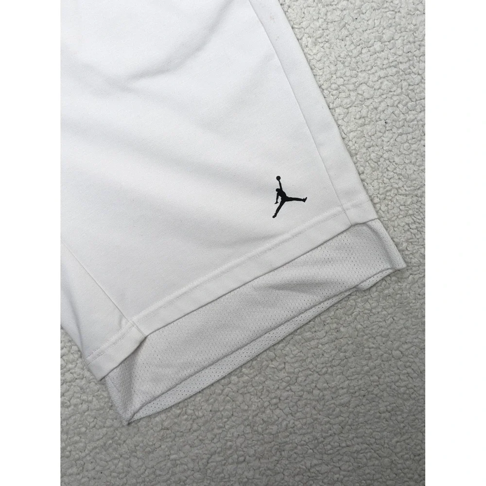 Jordan Mens Basketball Shorts Mesh Trim White M